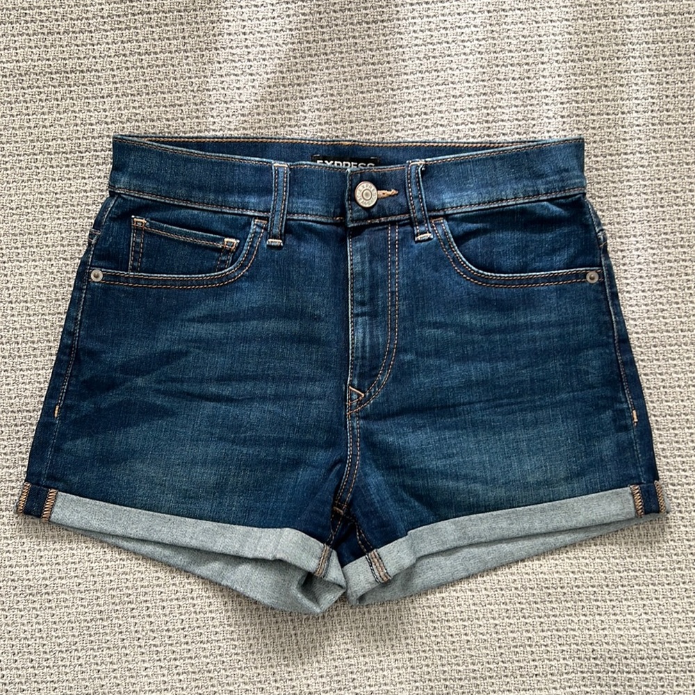 High Rise Denim Shorts